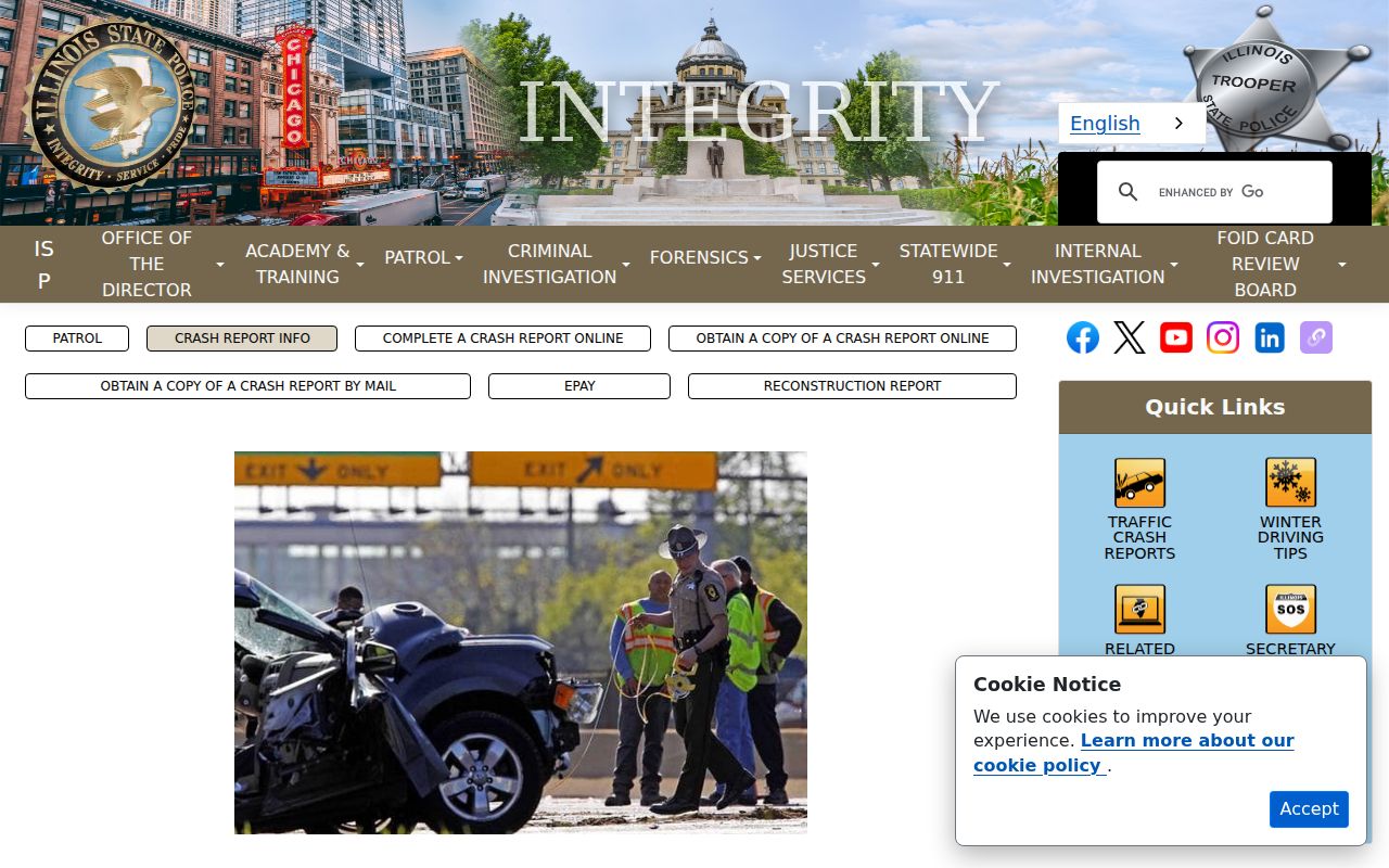 Illinois State Police crash reports hub
