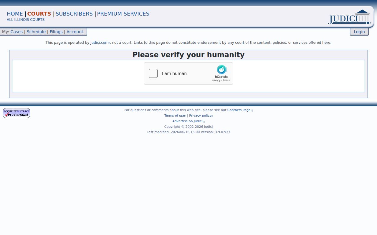 Judici Scott County Cases landing page