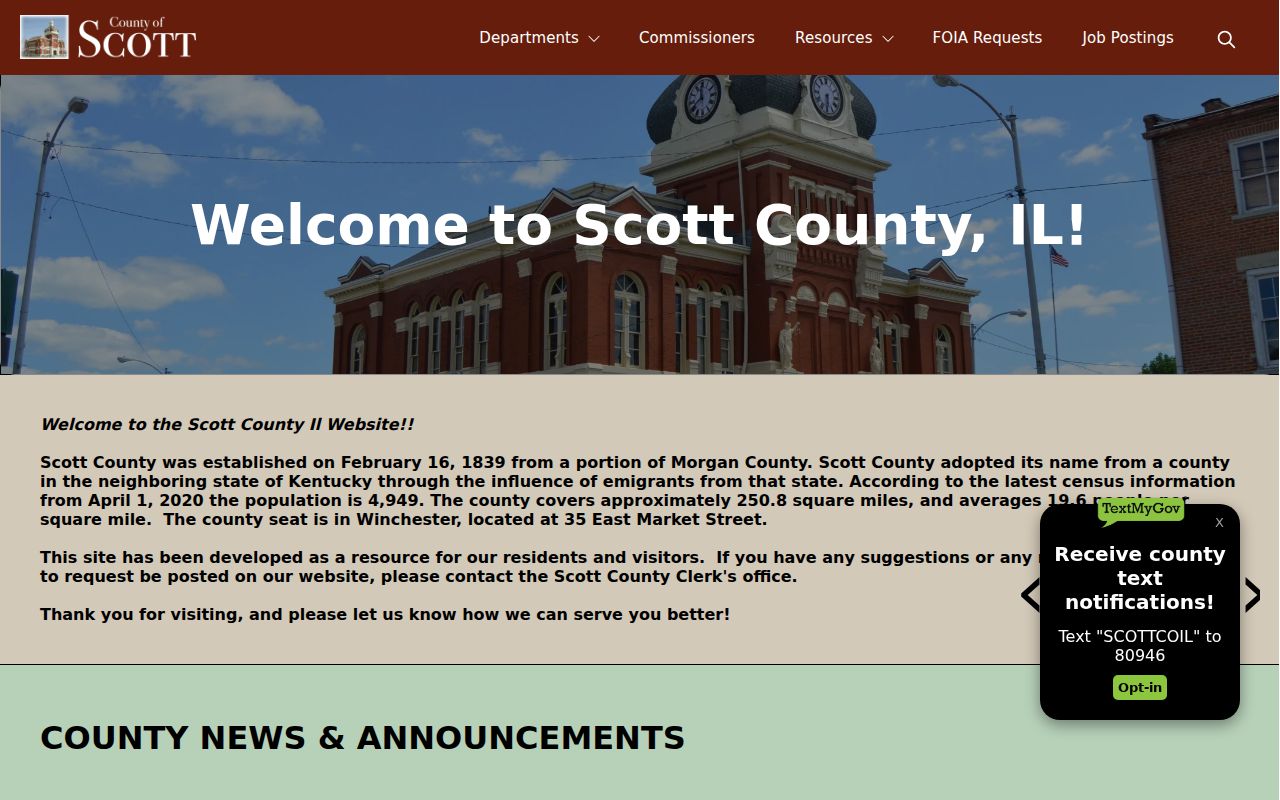 Official Scott County Illinois department directory