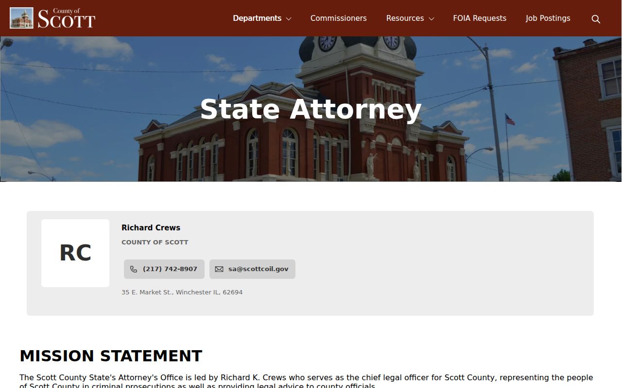 Scott County State's Attorney official information page